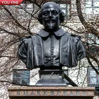 Musée de haute Qualité Célébrité Shakespeare Buste En Bronze Sculpture À Vendre