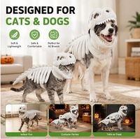 Costume d'Halloween en peluche NCI PET Tyrannosaurus Rex, design réaliste en 3D avec os de dinosaure pour petits chiens et chats