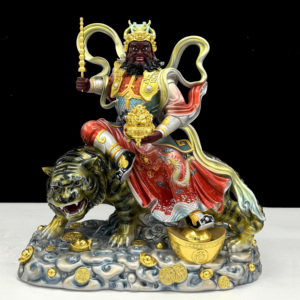 <span class=keywords><strong>Figurine</strong></span> du maréchal taoïste Zhao Gongming, Dieu de la richesse <span class=keywords><strong>militaire</strong></span> Wu Caishen, montant sur un tigre noir, Décoration porte-bonheur pour magasin de richesse - Product Image 4