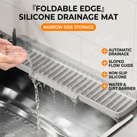 Tapis anti-éclaboussures en silicone pour robinet, tapis de récupération d'eau, tapis d'évier, plateau de séchage, support pour éponge à vaisselle, organisateur d'accessoires pour évier de cuisine