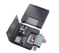Pembaca Kartu Multifungsi 7-in-1 Kotak Penyimpanan Kartu SD TF Adaptor OTG USB2.0 Adaptor Tipe-C Dengan Kotak Penyimpanan Kartu