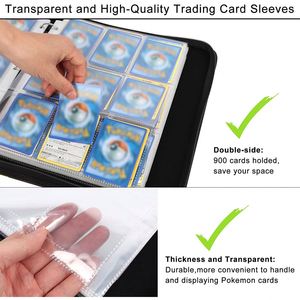 Classeur de cartes à collectionner personnalisable FX, capacité 900 cartes, OEM/ODM pour commandes en petites séries, classeur TCG à 9 pochettes avec fermeture éclair - Product Image 3
