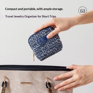 Organisateur de bijoux haut de gamme exquis, sac à bijoux pour bracelet, collier de perles, boîte de rangement portable avec fermeture éclair - Product Image 4