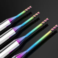 End Mill Baja Tungsten Alur Dalam 56 Derajat dengan Lapisan Aluminium Pelangi untuk Aluminium