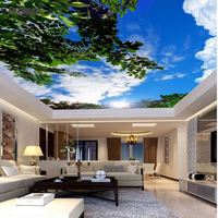 Plafond suspendu Pop effet 3D, plafond tendu, boîte d'éclairage, panneau de plafond en PVC, motifs en tissu