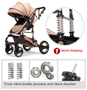 Cochecito de Bebé de Algodón <span class=keywords><strong>Convertible</strong></span> en Asiento de Coche, Carrito Plegable para Bebés, Cochecito Alto para Recién Nacidos - Product Image 3