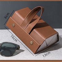 Boîte de rangement pliable à 3 couches en cuir PU de haute qualité pour bijoux, lunettes et accessoires