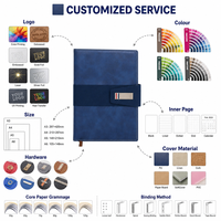 Planner Kulit Vegan PU Suede dengan Logo Custom, Sampul Keras, 100 Lembar, Grosir A5 OEM, Jepitan Tiga Warna, Jurnal, Buku Catatan Hadiah