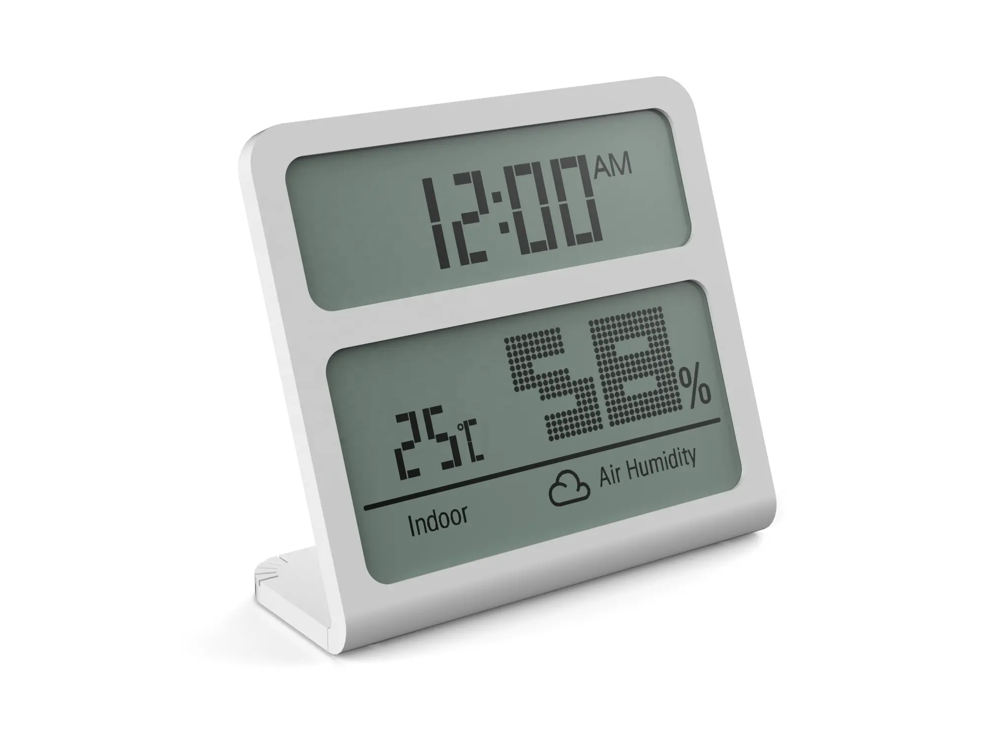 Nouvelle arrivée Thermomètre et hygromètre LCD numérique ABS à usage intérieur avec horloge