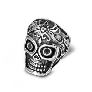 Skull <b>Ring</b> Men's Titanium Steel Jewelry SA748 Metal Retro Geometric Design Gift Fashion <b>Rings</b> - Product Image 1