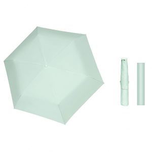 Parapluie compact de conception européenne, manuel, à trois plis, avec panneaux en polyester pongé, baleines en alliage ultra-léger à 6 baleines, diamètre ouvert 90 cm, pour - Product Image 1
