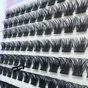 SP EYELASH At Home Pre-Bond Technology Superfine Band C D Curl Mix Fan Eyelashes 8-16mm No Glue Self Adhesive Cluster Lashes