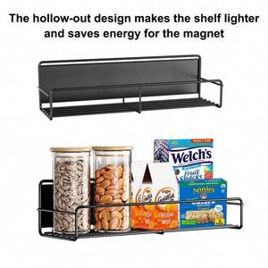 Hanging Wall <b>Spice</b> <b>Rack</b>, Wall Mounted Stackable <b>Spice</b> Organizers, Seasoning Organizer <b>with</b> Hooks Kitchen Accessories Metal - Product Image 2