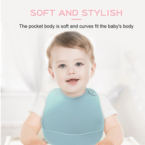 Klappbare tragbare dauerhafte Kleinkind Essentials Säuglings-Bib, wasserdichte Lebensmittelqualität Kindersilikon-Babysubben zur - Product Image 5