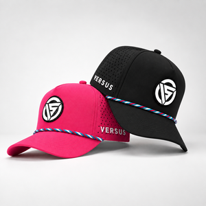 Gorra de golf deportiva Oxford Dobby de 5 paneles al por mayor, estilo vintage con cuerda, MOQ bajo, OEM, visera plana retro, equipo deportivo de alto rendimiento - Product Image 1