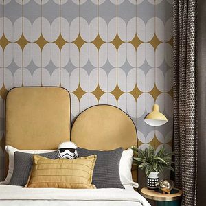 Chinese Retro Morandi Color Geometric Round Diamond Art Background <strong>Wallpaper</strong> for Apartment Paper Material - Product Image 4