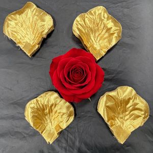 Pétales de rose artificiels dorés pour décorations de mariage, chambre nuptiale et fêtes - Product Image 2