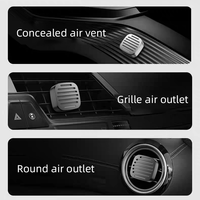 Diffuseur de parfum pour voiture en alliage d'aluminium, à clipser sur grille d'aération, avec panneau en bois, de luxe, en métal, personnalisable avec logo, pour vente en gros en usine