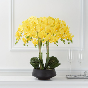 Usine Directe De Luxe Real Touch Artificielle Orchidée Phalaenopsis <span class=keywords><strong>Pot</strong></span> De Fleur Bonsaï pour Noël Fête Des Pères Fête Des Mères Pâques - Product Image 2