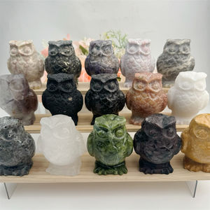 Nuevo diseño de talla de cristal artesanías piedra Natural material mixto búho para adorno - Product Image 1