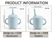 Haute qualité bébé silicone chaîne Sippy tasse paille Non déversement sucette Sippy tasse Silicone enfant en bas âge alimentation Sippy tasse