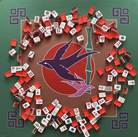 Tuiles de Mahjong Américain Classiques Rouges à 3 Couches, 160 Pièces, en Acrylique Gravé, Luxe Écologique pour Divertissement, Cadeau, Stock, Vente en Gros