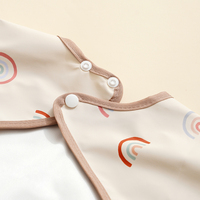 Bavoirs pour bébé Happyflute à manches longues, 100% fibre de polyester, taille réglable, bavoir d'alimentation imperméable