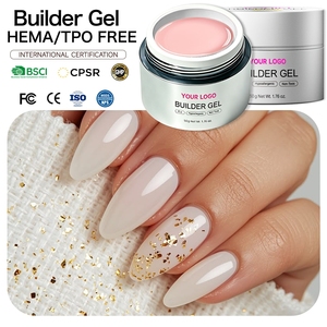 Hot Selling 50g HEMA&TPO Free Builder Gel Self <b>Leveling</b> Nail Extension Gel OEM ODM Private Label Custom Service - Product Image 1