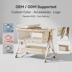 Cuna Colecho 6 en 1 OEM ODM, Cuna Mecedora con 5 Alturas Ajustables, Cuna para Bebés con Cesta de Almacenamiento y Ruedas Bloqueables - Product Image 1