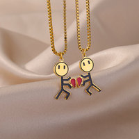Colliers pendentifs en acier inoxydable CAIOOCHE pour la Saint-Valentin, plaqués or, pour couples, pour la fabrication de bijoux
