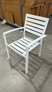 Chaises de salle à manger d'extérieur en aluminium mobilier de jardin pour patio cour loisirs - Product Image 4
