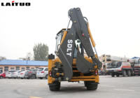 Laituo 3CX Excavator Mini Diesel 4x4 Wheel Loader dengan Mesin Yuchai Backhoe untuk Operasi Pertanian