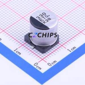 ตัวเก็บประจุอิเล็กโทรไลต์อะลูมิเนียมแบบ SMD รุ่น EEETG1E331UP ขนาด D10xL10.2 มม. 330uF 20% 25V 270mA-100kHz - Product Image 1