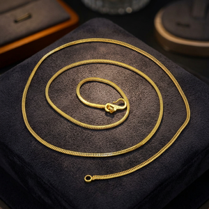 Cadenas de Moda al por Mayor: Collares con Diseño de Serpiente Chapados en Oro de 14K, 18K, 24K, Estilo Eslabón de Serpiente, Cadenas de Latón Dorado - Product Image 3