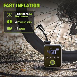Pompe à vélo numérique sans fil, compresseur d'<span class=keywords><strong>air</strong></span> portable multi-mode, petit type, gonfleur de pneus de vélo - Product Image 5