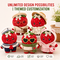 Peluche fraise personnalisée OEM ODM, mascotte en peluche de haute qualité, commande en gros, peluche promotionnelle, cadeau publicitaire
