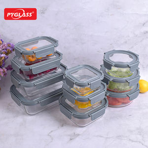 PYGLASS vente chaude récipient alimentaire en verre avec couvercle en verre trempé ensemble de récipients de stockage des aliments en verre - Product Image 6