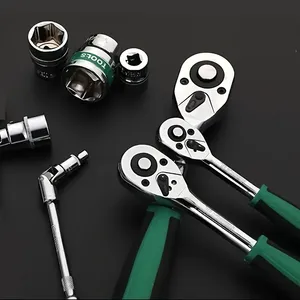 Jeu de douilles à cliquet 1/4"-3/8"-1/2", douilles métriques et impériales en CR-V avec clé à cliquet à dégagement rapide, modèle professionnel 72 dents - Product Image 3