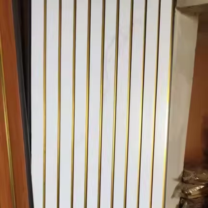 Fabricant de bâtiments en Chine, panneau mural rainuré en bois stratifié, ligne dorée, panneau en PVC cannelé - Product Image 4