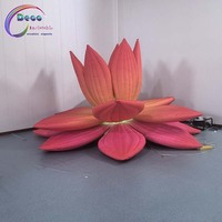 Modèle de fleur de lotus gonflable géante, décoration végétale colorée pour spectacle sur scène et aménagement de mariage, livraison rapide