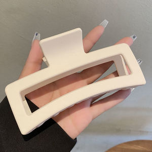 Mollette per capelli in plastica opaca da 13cm di grandi dimensioni semplici Morandi quadrate per capelli Oversize da donna per feste in stile dolce - Product Image 3