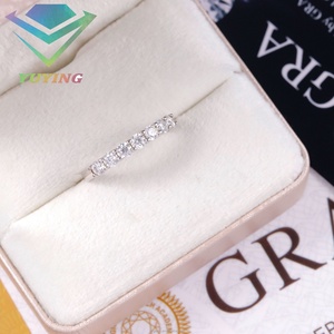 Anillo de Moissanita VVS de Joyería Fina Personalizada, Anillo de Compromiso de Oro Sólido de 18k con Diamantes para Mujer, Anillo de Eternidad - Product Image 6