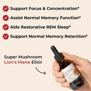 Lion's Mane ekstrak Jamur tetes cair sistem imun Oral & suplemen peningkat otak untuk orang dewasa - Product Image 4