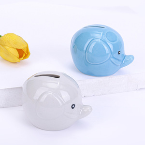 Nhà máy trực tiếp cung cấp sáng tạo dễ thương con voi nhỏ gốm Heo đất Bạc tiền ngân hàng lưu trữ tiền xu đồ trang trí nhà trẻ em - Product Image 1