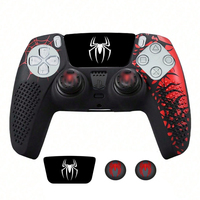 Coque de protection en gel de silicone, capuchons de touches et autocollants de jeu pour manette PS5