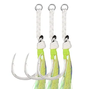 MAG BG1-GT New 3/0 5/0 7/0 9/0 11/0 Strong 8062 -5X Fishing Jigging Single Luminous Assist Hooks Saltwater Sea Fishhook