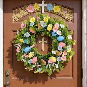 Custom Handmade Easter Decorations Eco-Friendly <b>Plastic</b> <b>Eggs</b> Wreath Garland Set for Bulk Easter Home Decor - Product Image 5