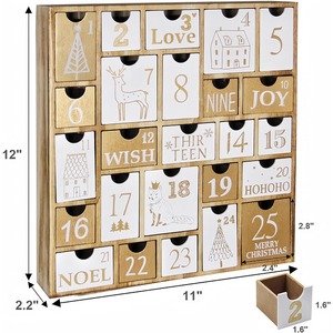 Christmas <b>calendar</b>, reusable wooden Christmas gift for children, customizable according to needs - Product Image 4