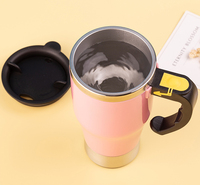 Tasse à agitation automatique personnalisée, gobelet portable en acier inoxydable, gobelet à eau réutilisable, mélange automatique, lait, café avec poignée avec couvercle