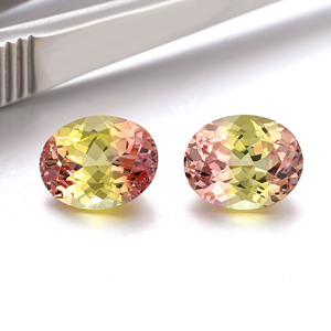 Corindón de zafiro cultivado en laboratorio, forma ovalada bicolor, puesta de sol, naranja, amarillo, cambio de Color, gemas de piedras preciosas sueltas, piedras preciosas sintéticas - Product Image 2